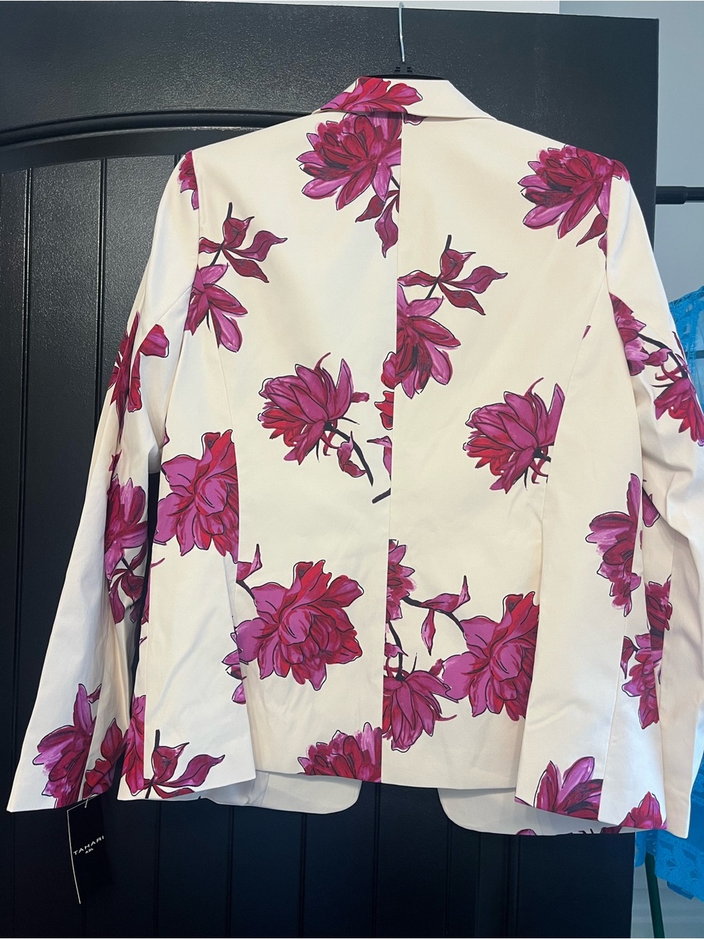 Tahari ASL Cream Blazer with Fuchsia Floral Print - Picture 2 of 8